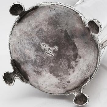 A Swedish Gustavian 18th century silver coffee-pot, mark of Petter Eneroth, Stockholm 1790.