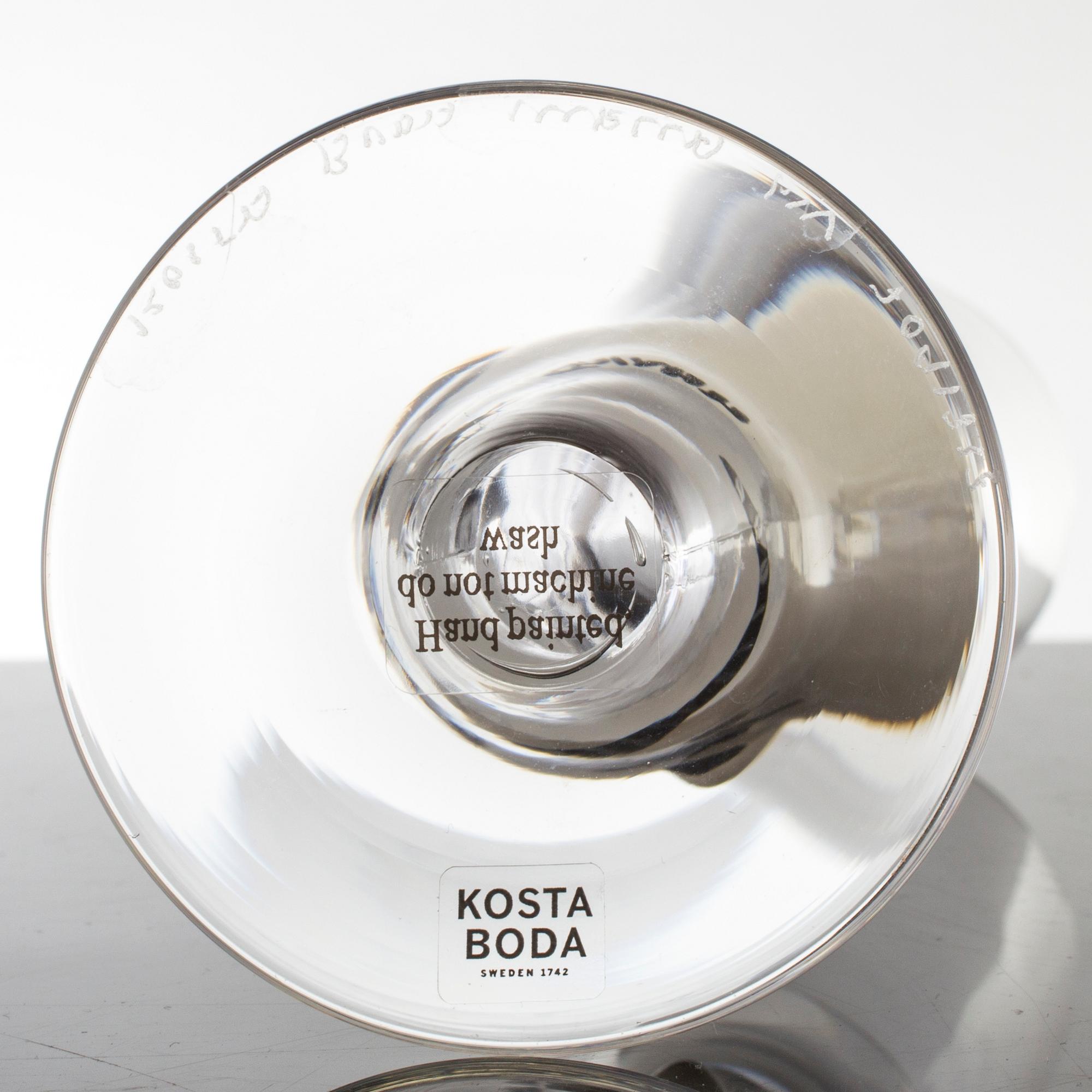 ULRICA HYDMAN-VALLIEN, glas, 9 st, 'Open minds', snaps och champagne glas för Kosta Boda.