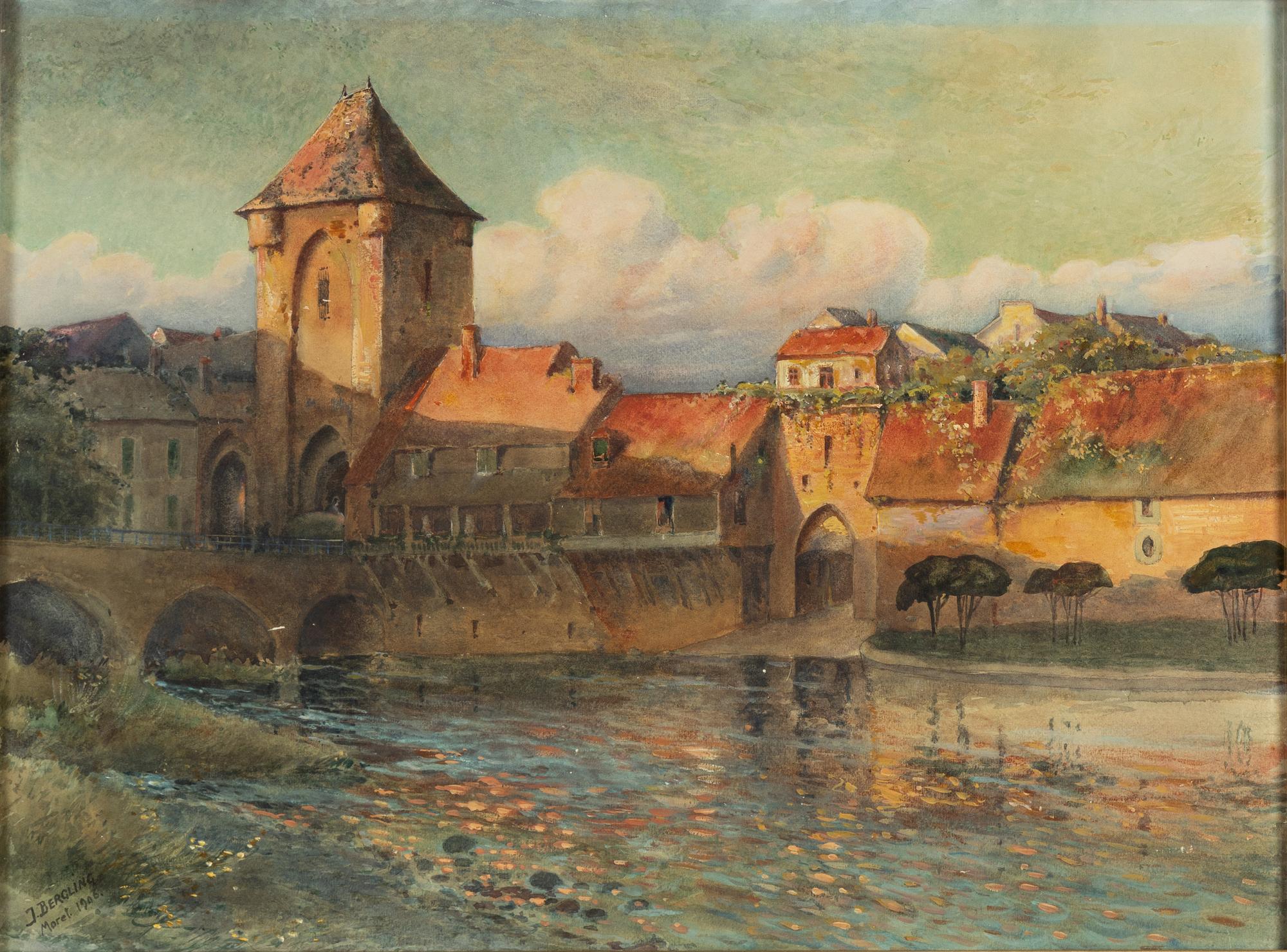 John David Bergling, watercolour, signed and dated Morel 1906.