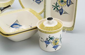 MATSERVIS, flintgods, 45 delar,  "Flamingo",  Stavangerflint.