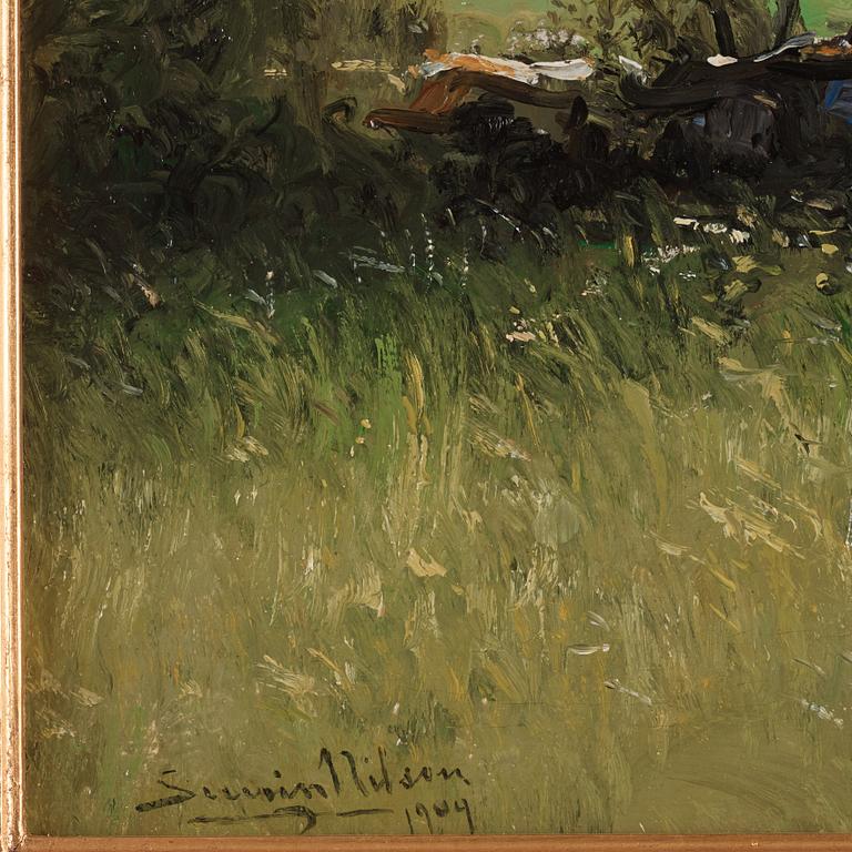 Severin Nilson, Landskap med björkar.