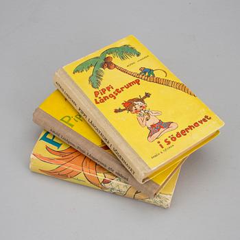 ASTRID LINDGREN, 3 böcker om Pippi Långstrump. Rabén & Sjögren, Stockholm 1946-48.
