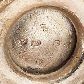 Kaffe- och teservis, 4 delar, silver, London, England 1828-29, Joseph Craddock resp Josiah Barnett.