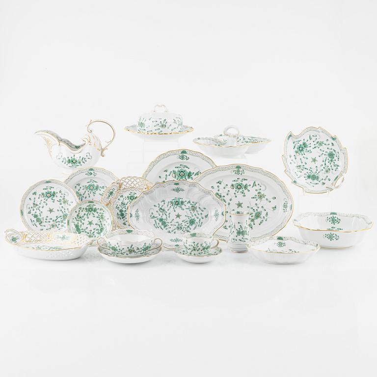 Meissen, a 59-piece 'Indische Malerei Grün' service, Germany.