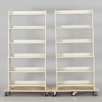 A pair of 'Leksvik' bookcases from IKEA.