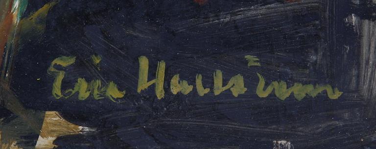 ERIC HALLSTRÖM, olja på papper uppklistrat på pannå, sign.