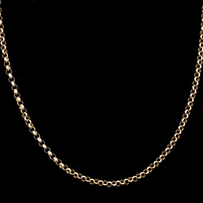 KEDJA, 18K guld. Vikt ca 18 gram.