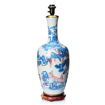A Chinese vase underglaze iron red and blue, Qing dynasty, late 19th Century.