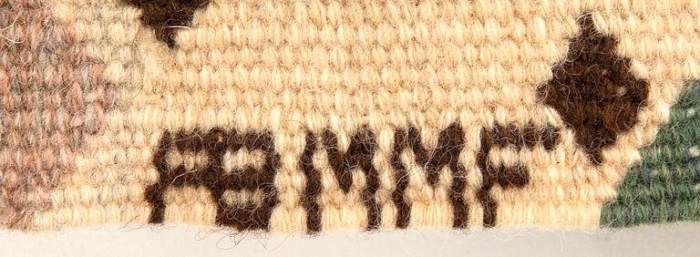 Märta Måås-Fjetterström, vävnad "Knoppen" signerad ca 33x35 cm.