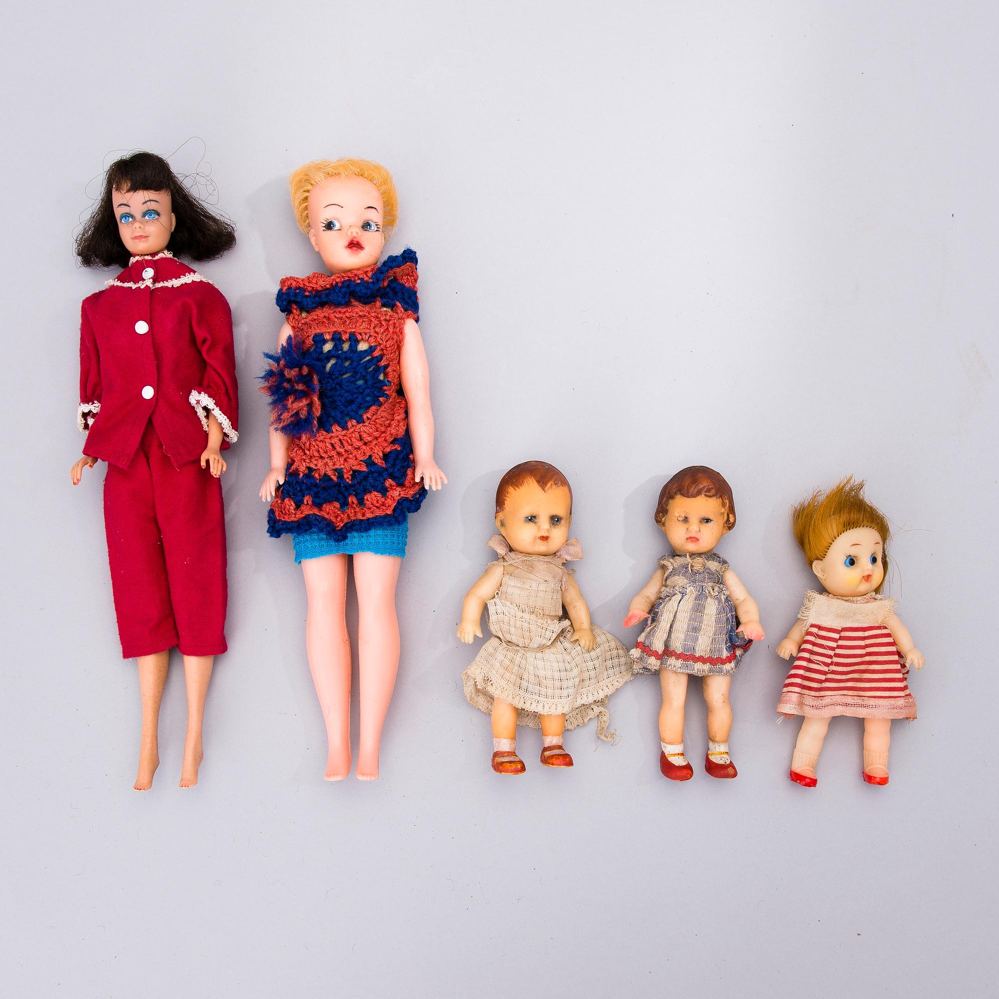 PARTI DOCKOR, 5 ST, bl a "Midge" och "Sindy", 1960-tal.