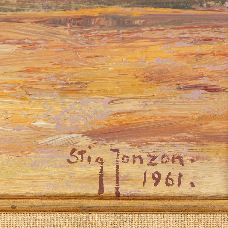 Stig Jonzon, oil on panel, signed and dated 1961.