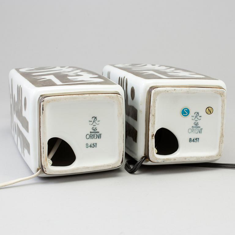 CARL-HARRY STÅLHANE, bordslampor, ett par, keramik, "Orient", Rörstrand.