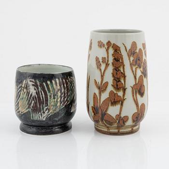 Carl-Harry Stålhane, two stoneware vases, Designhuset, 1970's/80's.