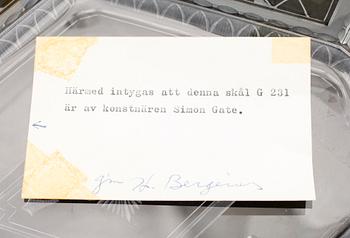 A Simon Gate engraved glass bowl, Orrefors 1963.