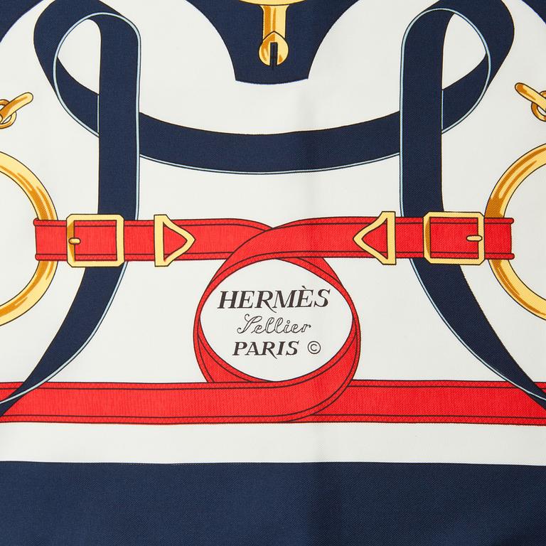 HERMÈS, silk scarf, "Eperon D'or".