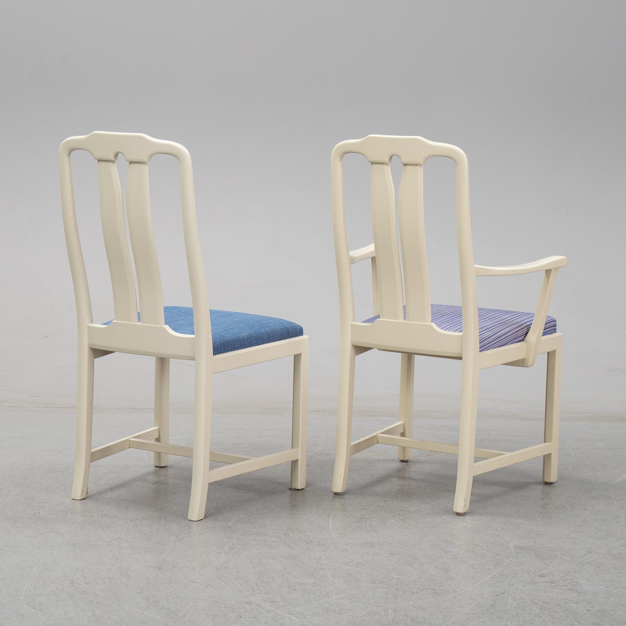 A second half of the 20th Century 11 pcs dining set by Carl Malmsten. Åfors möbelfabrik.