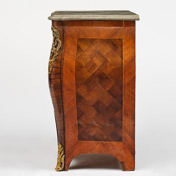 A rococo parquetry commode by C. Linning (master in Stockholm 1744-79).