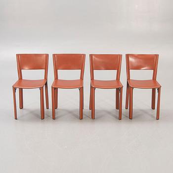 A set of four Matteo Grassi leather chairs later part of the 20th century.