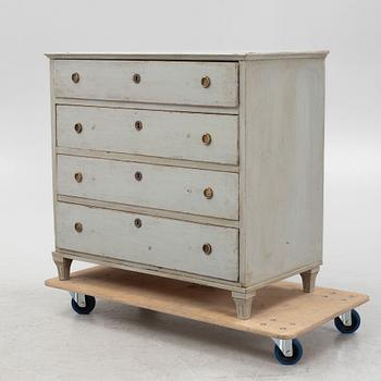 A painted chest of drawers, 19th Century.