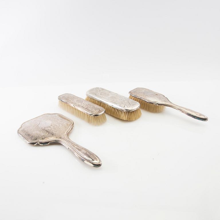 Dressing table set 4 pcs similar silver Swedish import marks.