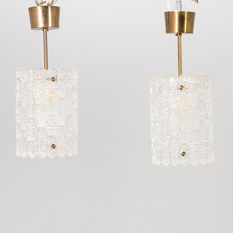 Carl Fagerlund, ceiling lamps a pair Orrefors later part of the 20th century.