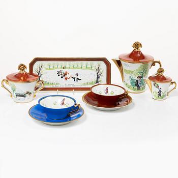 Raymond Peynet, A 10 piece tea service "L'amoureux", Couleuvre, France.