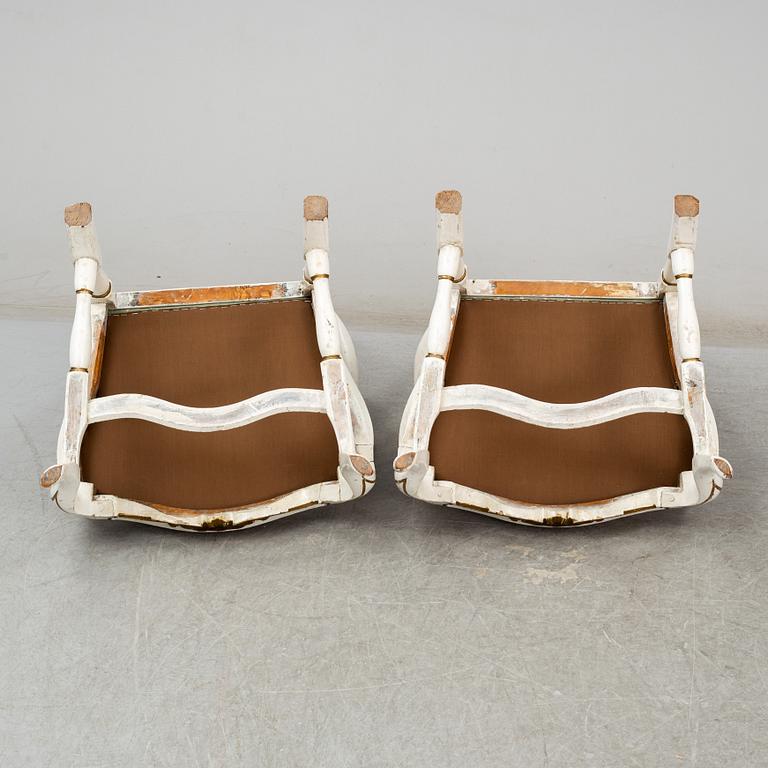 A pair of rococo armchairs, mid 18th century.