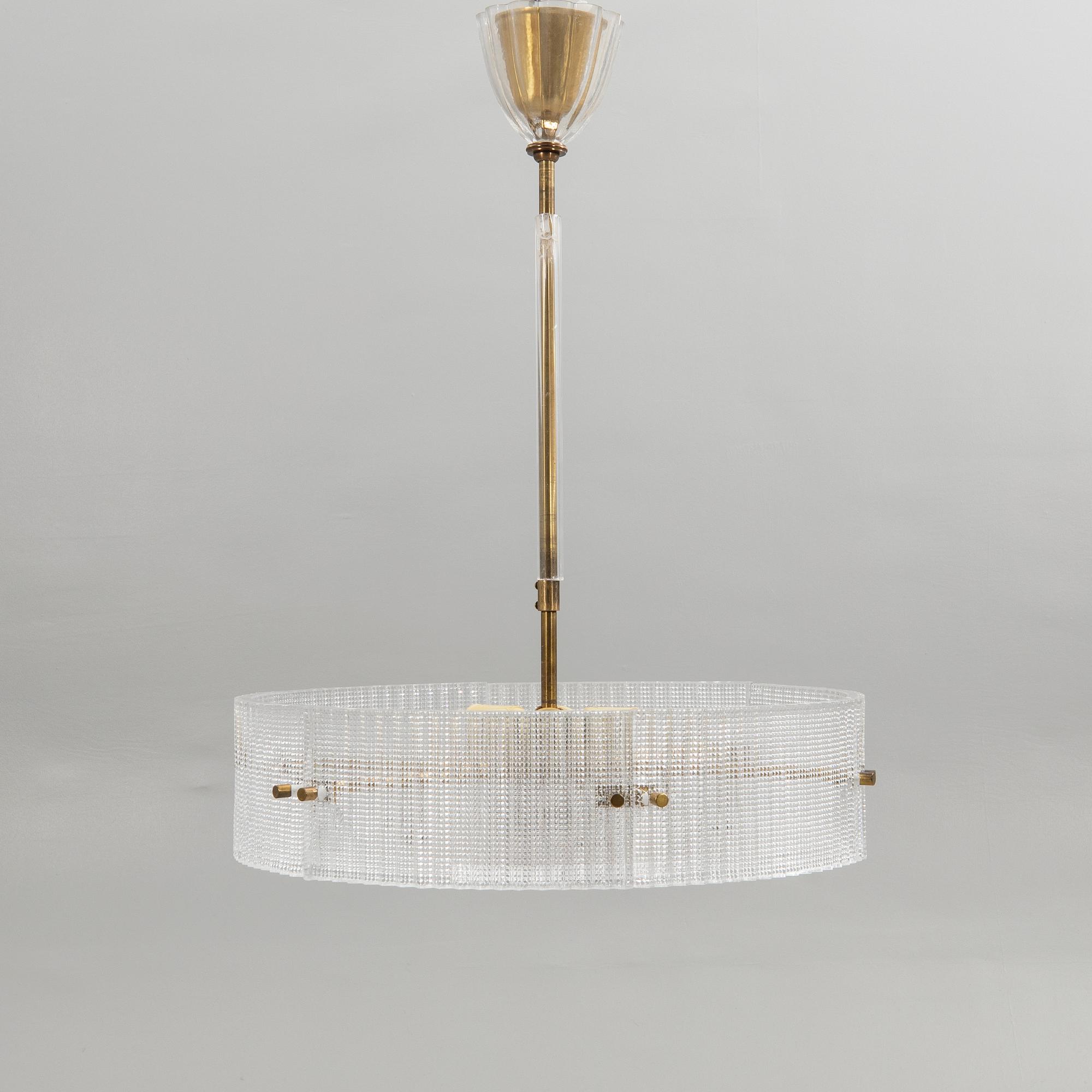 Carl Fagerlund, Ceiling lamp, Orrefors, mid-20th century.