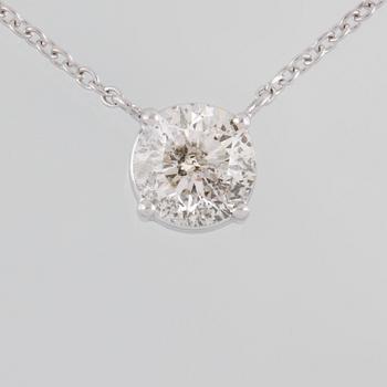 HÄNGE, 18K vitguld med briljantslipad diamant 1.13 ct, Arezzo, Italien.  Vikt  2,6 gram.
