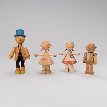 KAJ FRANCK, PUUNUKKEJA, 4 kpl, "Toto" 1940-luku.