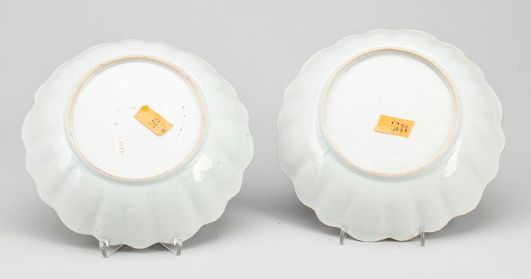 SKÅLAR, ett par, kompaniporslin. Qing dynastin, Qianlong (1736-95).