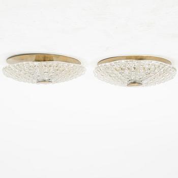 Carl Fagerlund, a pair of ceiling lamps, Orrefors, second half of the 20th Century.