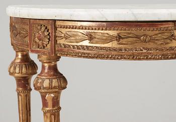 KONSOLBORD. Stockholmsarbete, 1700-talets slut. Gustavianskt.