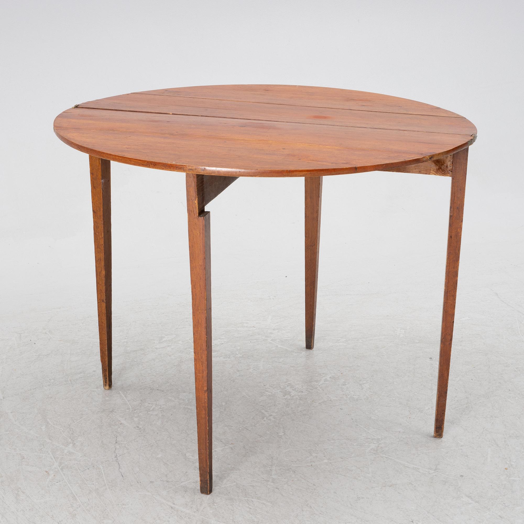 A Gustavian style card table, 19th century.