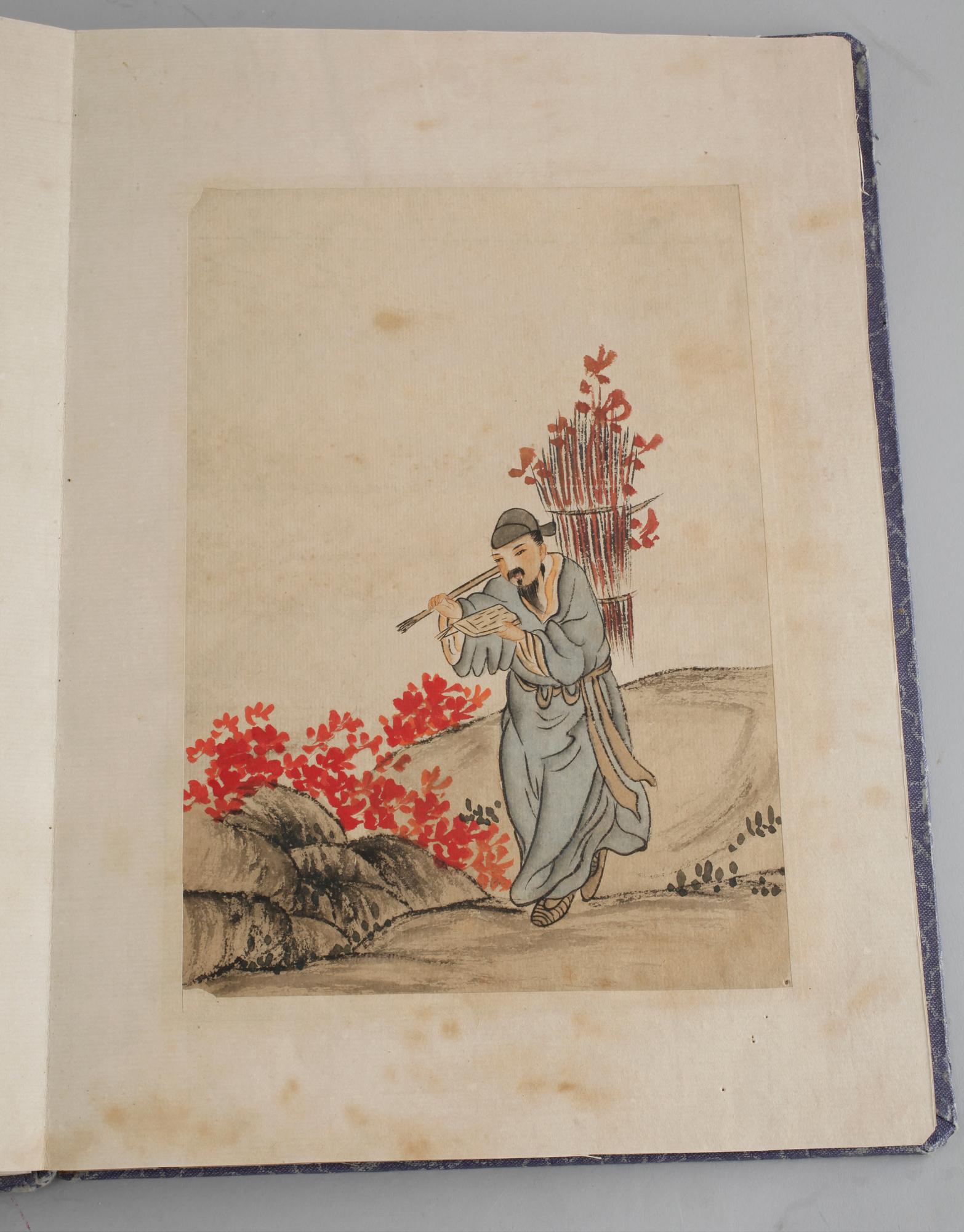 ILLUSTRERAD BOK/AKVARELLER, Kina, 1900-tal.