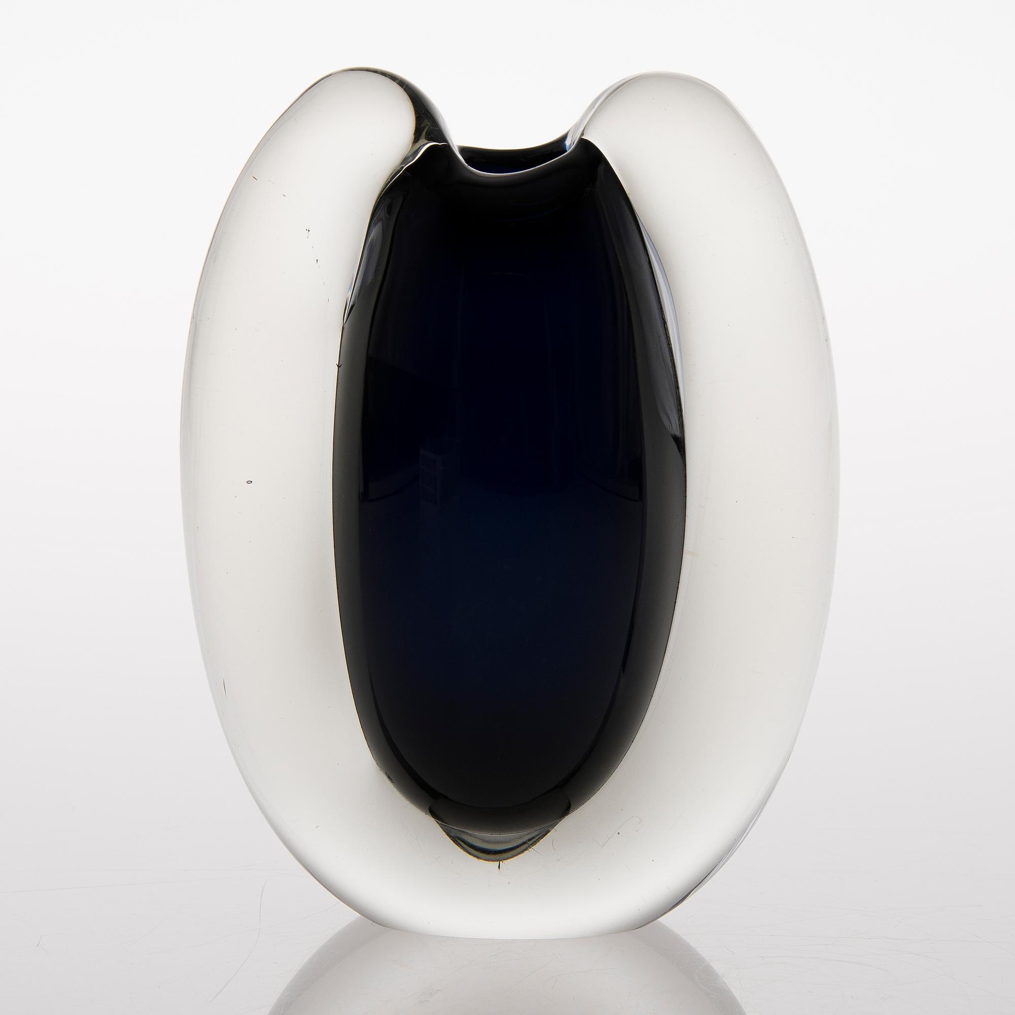 A Glass Vase, signed J. Niemi Nuutajärvi Notsjö -64.