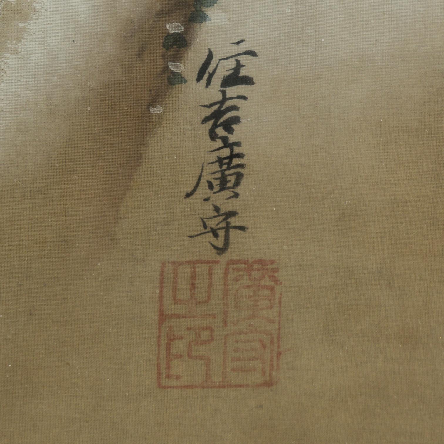 MÅLNING, okänd konstär, akvarell och tuch. Japan, omkring 1800.