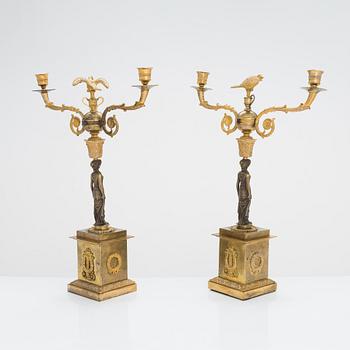 Kandelabrar, ett par, 1800-tal.