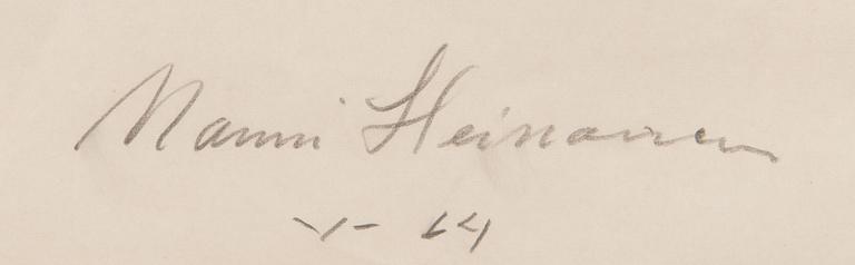 Mauri Heinonen, mixed media on paper, signed and dated -64.