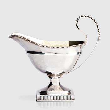 259. A Swedish Gustavian parcel-gilt silver cream-jug, mark of Petter Gillberg, Varberg 1790.