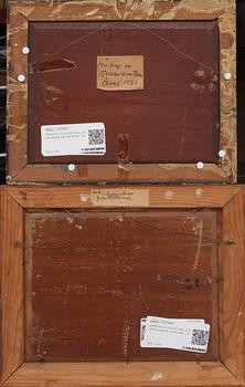 REINHOLD VON ROSEN, 2 st. olja på pannå. Signerade.