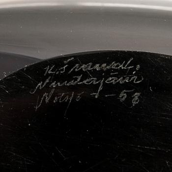 KAJ FRANCK,  A glass bowl signed Kaj Franck Nuutajärvi Notsjö -53.
