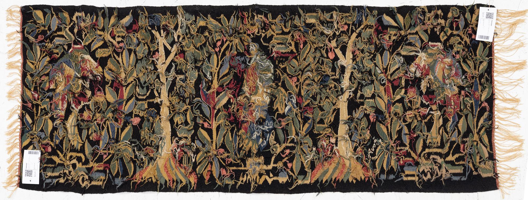 A sled cushion, Skåne, early 20th century, c. 144 x 57 cm.