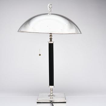 Elis Bergh, attributed to, a Swedish Grace silver plated table light, C G Hallberg, Sweden 1920s.