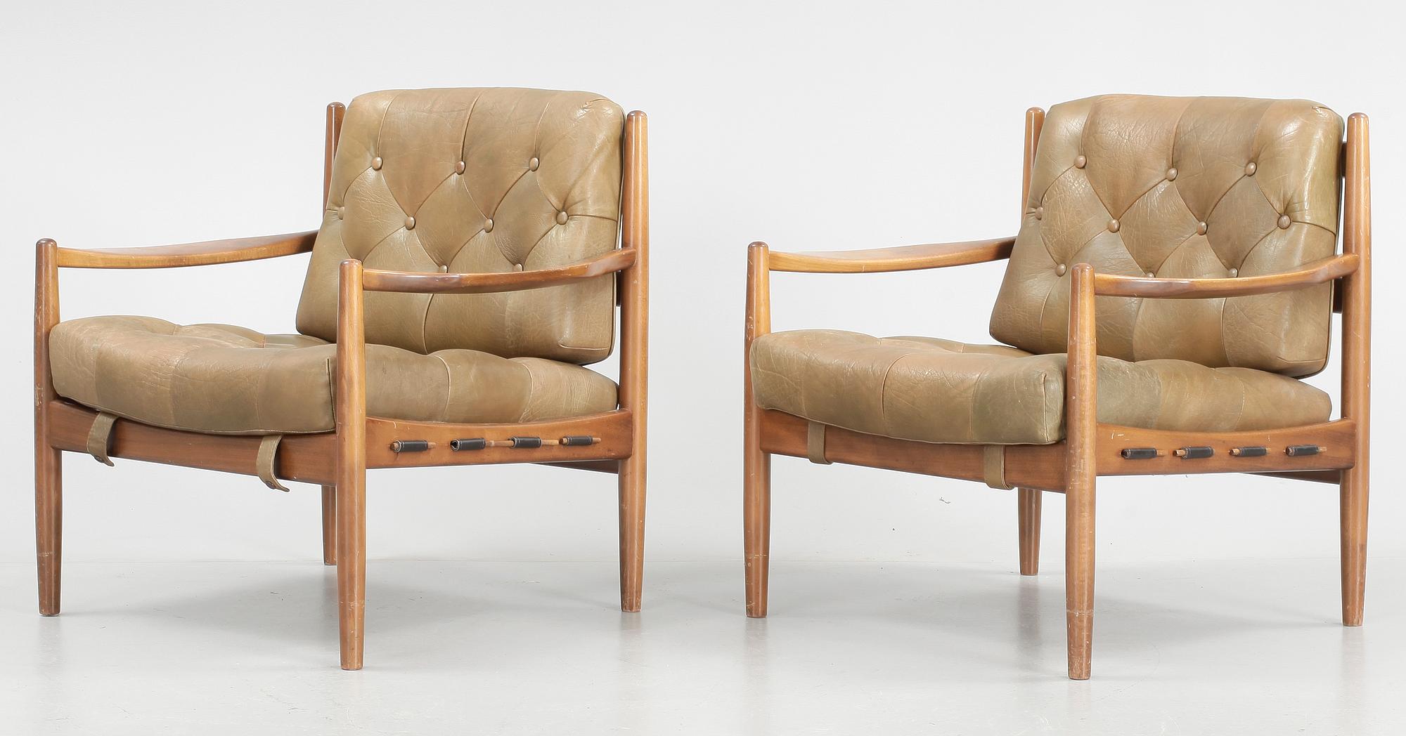 FÅTÖLJER, ett par, Läckö", OPE, Ingemar Thillmark, 1960-tal.