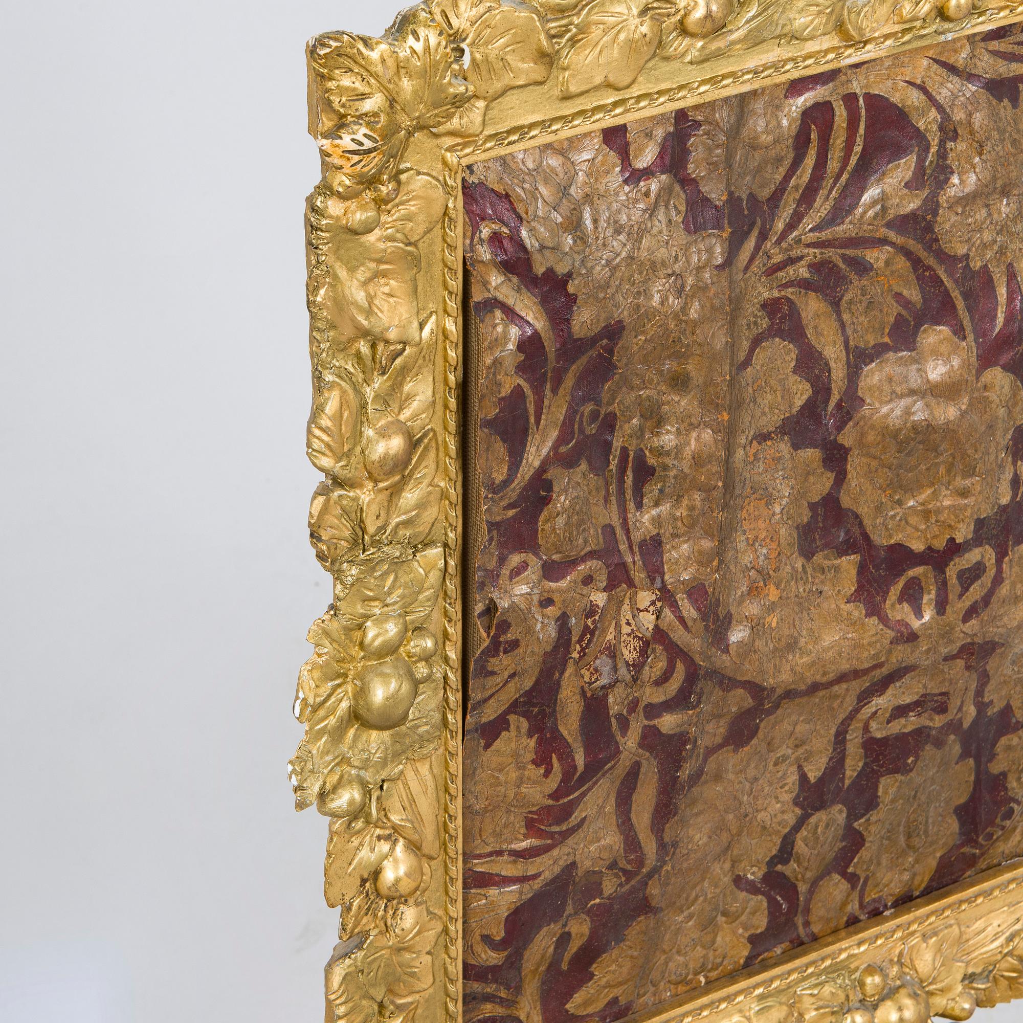 A Baroque style/Rococo revival brass protection, late 19th century.