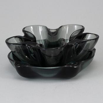 WILHELM WAGENFELD, ashtrays, ”Faktotum”,  ”Corona”, "Ascher",  for Vereinigte Lausitzer Glaswerke.