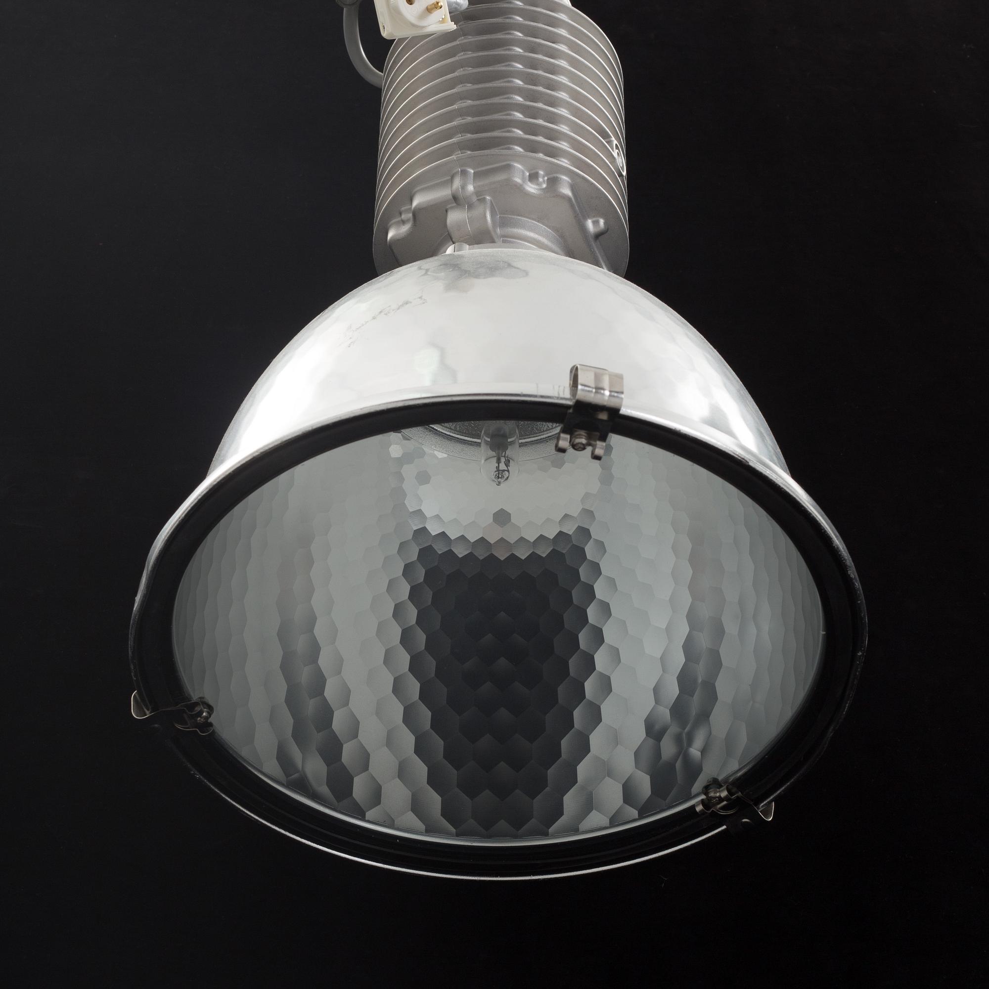 A pair of 20th century industrial ceiling lamp marked Zumtobel Staff.