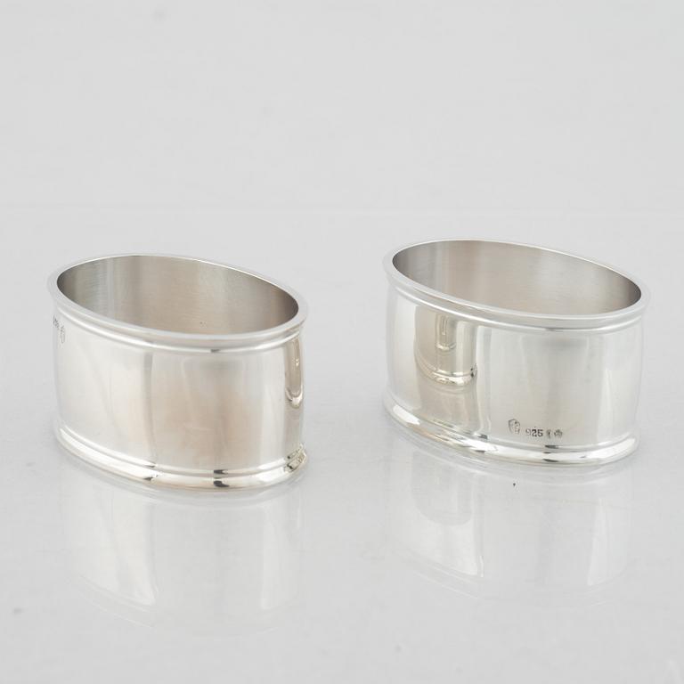 Twelve Sterling Silver Napkin Rings, Koch & Bergfeld, Germany, second half of the 20th Century.