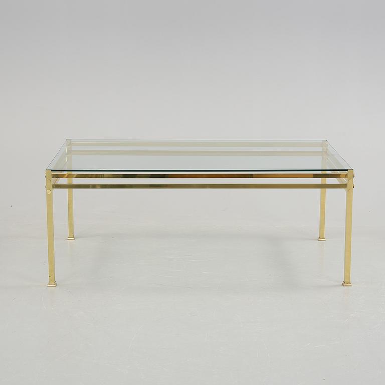 SOFFBORD, glas och mässing, 1900-talets sista kvartal.